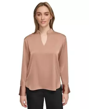 Женская блузка с длинным рукавом и v-образным вырезом Calvin Klein