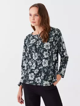 Женская блузка с длинным рукавом и воротником-стойкой с узором LCW Grace, масло печатное