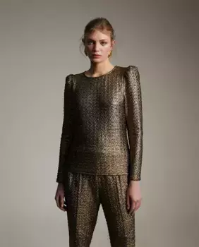 Женская блузка с длинными пышными рукавами Lola Casademunt, золотой