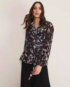 Женская блузка с длинными рукавами и абстрактным принтом в виде креста Phase Eight, мультиколор