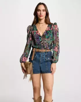 Женская блузка с длинными рукавами и принтом Morgan, мультиколор