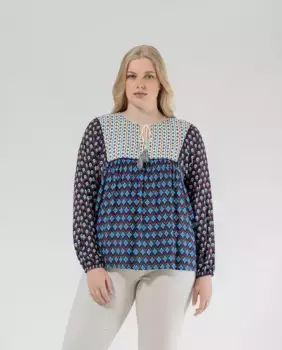 Женская блузка с длинными рукавами и принтом October, мультиколор