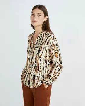 Женская блузка с длинными рукавами и принтом Zermatt, коричневый