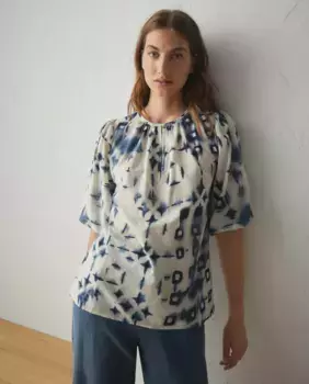 Женская блузка с французскими рукавами и принтом тай-дай Lloyd's, синий