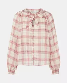 Женская блузка с клетчатой полоской Southern Cotton, розовый
