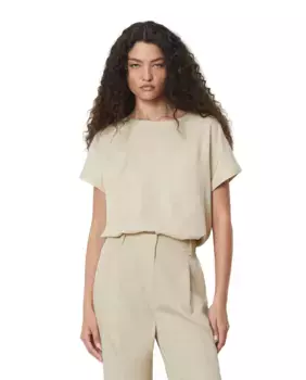 Женская блузка с коротким рукавом и нагрудным карманом MARC O'POLO, цвет Natural