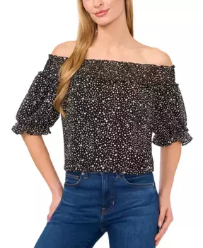 Женская блузка с коротким рукавом Off-The Shoulder CeCe, черный
