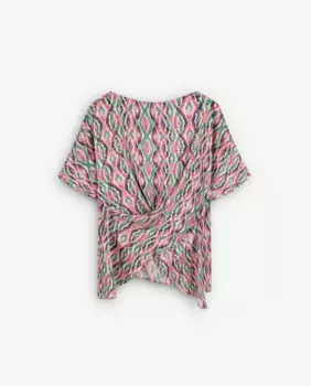 Женская блузка с короткими рукавами и сборками Scalpers, мультиколор