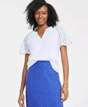 Женская блузка с короткими рукавами и вырезом реглан On 34th, белый