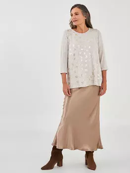 Женская блузка с круглым вырезом и принтом LCW Grace