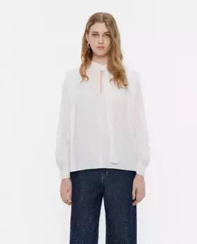 Женская блузка с однотонными складками Bimba y Lola, белый