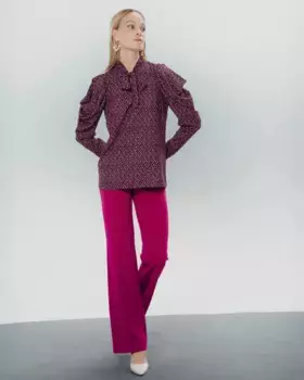 Женская блузка с принтом и бантиком Елена Dolores Promesas, цвет Fucsia