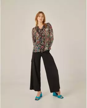 Женская блузка с принтом и рюшами Niza, мультиколор