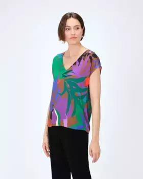 Женская блузка с принтом и V-образным вырезом Caroll, зеленый