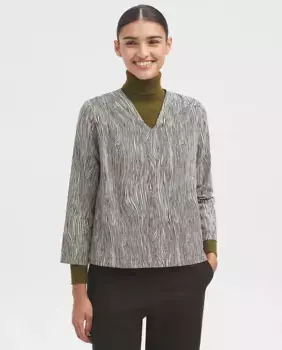 Женская блузка с принтом и V-образным вырезом Nice Things, цвет Crudo