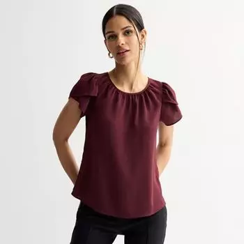 Женская блузка с присборенным воротником и рукавами-тюльпанами Nine West, цвет maddie plum