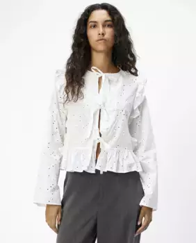 Женская блузка с рукавами 3/4 с принтом Object, белый