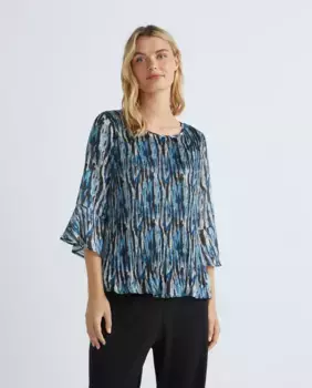 Женская блузка с рукавами 3/4 с принтом Zermatt, синий