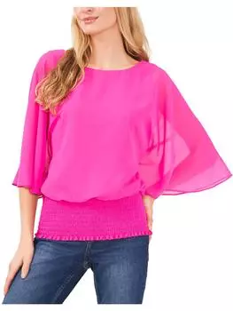 Женская блузка с рукавами-бабочками и присборенной талией Sam and Jess, фуксия