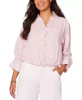 Женская блузка с рукавом 3/4 и пузырчатым подолом Democracy, розовый