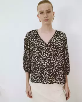 Женская блузка с рукавом 3/4 Object, черный