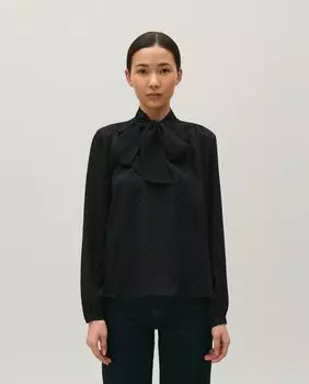 Женская блузка с шалевым воротником с длинными рукавами Claudie Pierlot, черный