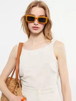 Женская блузка с U-образным вырезом и прямым ремешком LCW Casual