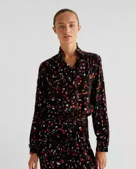 Женская блузка с V-образным вырезом и бантом Scalpers, черный