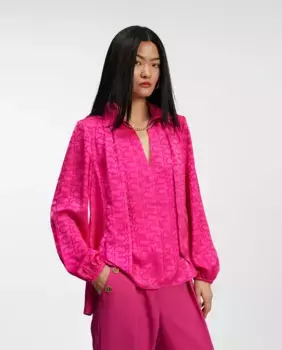 Женская блузка с V-образным вырезом и логотипом Lola Casademunt, цвет Fucsia