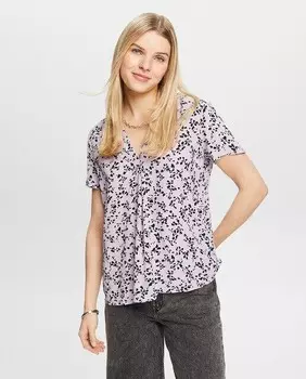 Женская блузка с вискозным принтом Esprit, сиреневый