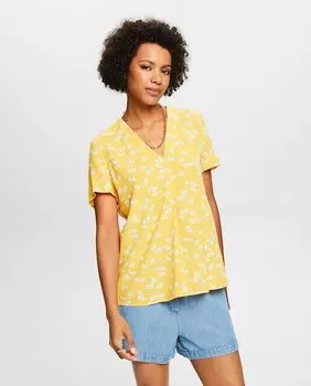 Женская блузка с вискозным принтом Esprit, желтый