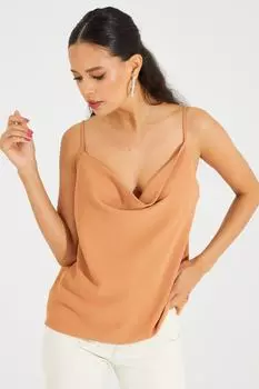 Женская блузка с воротником из верблюжьего кружева и ремешками GK947 Cool & Sexy, коричневый