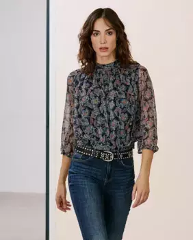 Женская блузка с воротником Perkins, приталенным подолу Vero Moda, мультиколор
