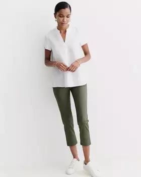 Женская блузка с воротником-стойкой из 100% льна Caroll, белый