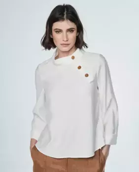 Женская блузка с воротником-воронкой и рукавами 3/4 & Me Unlimited, цвет Crudo