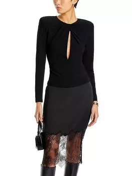 Женская блузка с вырезами и подплечниками Anine Bing, черный