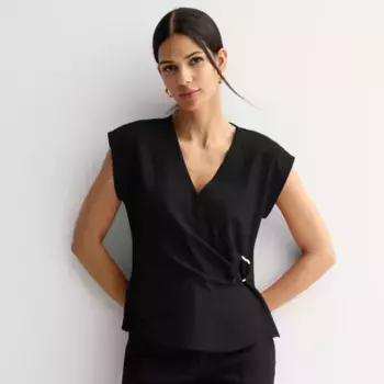 Женская блузка с запахом и оборками Nine West, черный