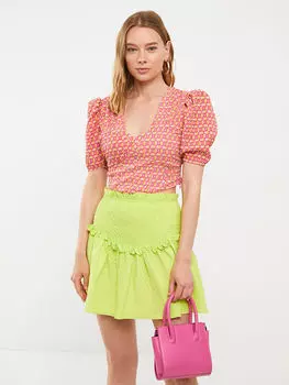 Женская блузка Seekers с V-образным вырезом и короткими рукавами Quzu