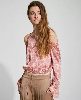 Женская блузка сми и присборенным подолом Nalle, мультиколор