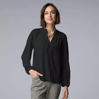 Женская блузка со сборкой на горловине Simply Vera Vera Wang, черный