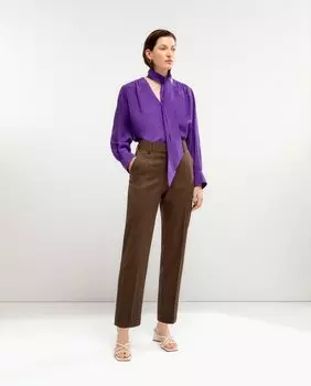 Женская блузка со складками спереди и бантом El Corte Ingls, фиолетовый