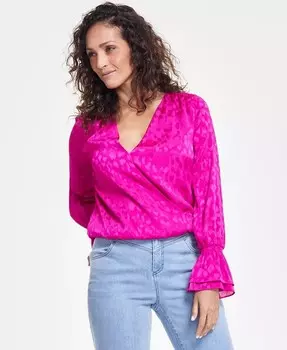 Женская блузка Surplice с рюшами I.N.C. International Concepts, розовый