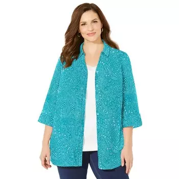 Женская блузка The Timeless блузки больших размеровCatherines, цвет Vibrant Turq Dotted