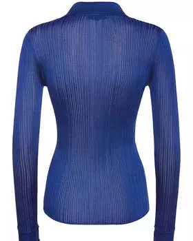 Женская блузка Tom Ford на пуговицах синего цвета