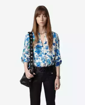 Женская блузка Twina с цветочным принтом и длинными рукавами Zadig & Voltaire, синий