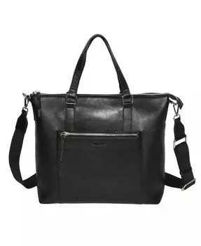 Женская большая кожаная сумка-тоут через плечо в деловом стиле Club Rochelier, черный