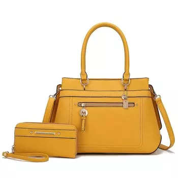 Женская большая сумка из веганской кожи Gardenia MKF Collection с кошельком, 2 предмета, от Mia K, желтый