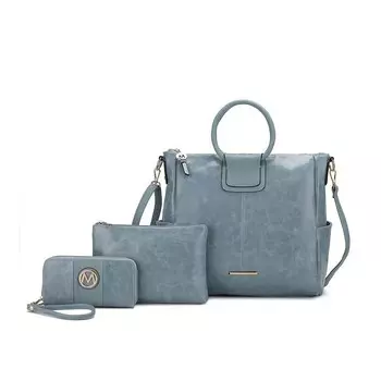 Женская большая сумка из веганской кожи Mkf Collection Zuri с чехлом и кошельком от Mia K MKF Collection, цвет Denim