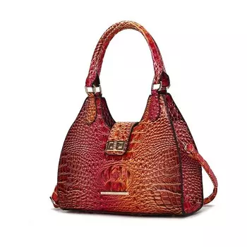 Женская большая сумка с тиснением под крокодила MKF Collection Ava Gradient от Mia K, коралловый
