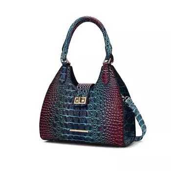 Женская большая сумка с тиснением под крокодила MKF Collection Ava Gradient от Mia K, синий